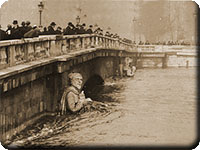 1910-Le zouave du Pont de l'Alma s'inquiète